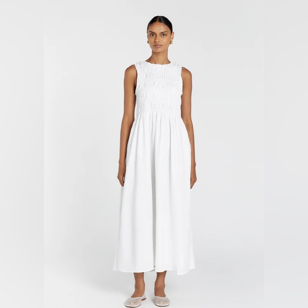 DISSH Lessi White Linen Maxi Dress